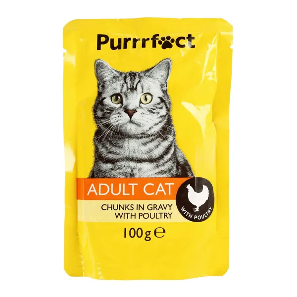Konservi kaķiem Purrrfect ar mājputnu gaļu 100g