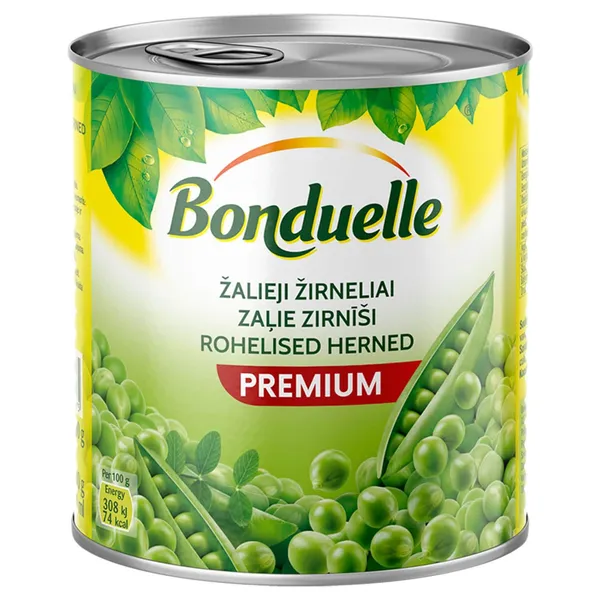 Konservēti zaļie zirnīši BONDUELLE 800g