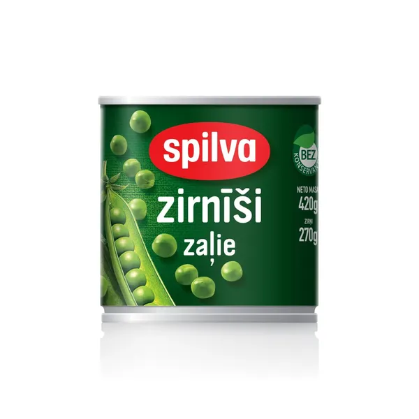 Zaļie zirņi 430g (270g), Spilva