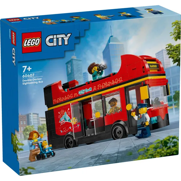 Konstruktors Lego Sarkans Divstāvu Ekskursiju Autobuss 60407