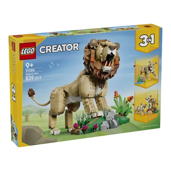 Konstruktors Lego savvaļas dzīvnieki: majestātiskais lauva 31386