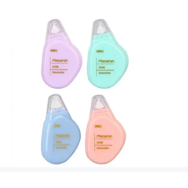 Korekcijas lente Deli Macaron H216 5mmx5m pasteļkrāsu asorti