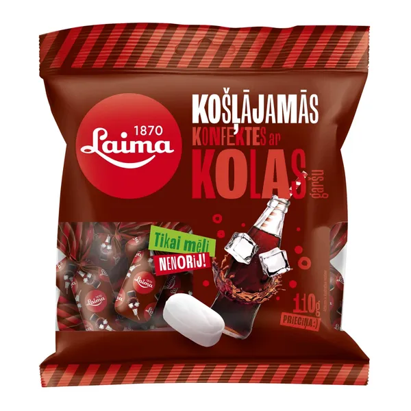 Košļājamās konfektes LAIMA ar kolas garšu, 110g
