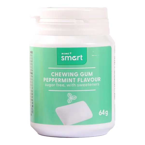 Košļājamā gumija Rimi Smart ar piparmētru garšu, ar saldinātājiem 64g
