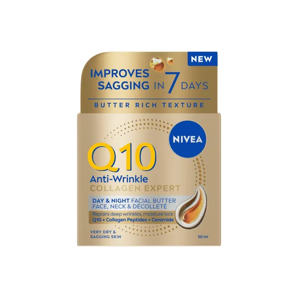 Krēms Nivea Q10 Collagen Expert sviestveida krēms sejai, kaklam un dekoltē 50ml