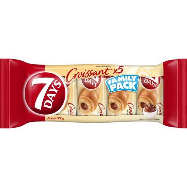 Kruasāns 7Days ar kakao pildījumu 5x37g