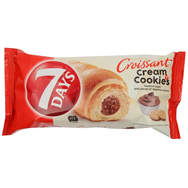 Kruasāns 7 Days ar lazdu riekstu, cepumu pildījumu 60g