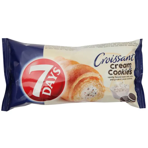 Kruasāns 7 Days ar vaniļas, cepumu pildījumu 60g