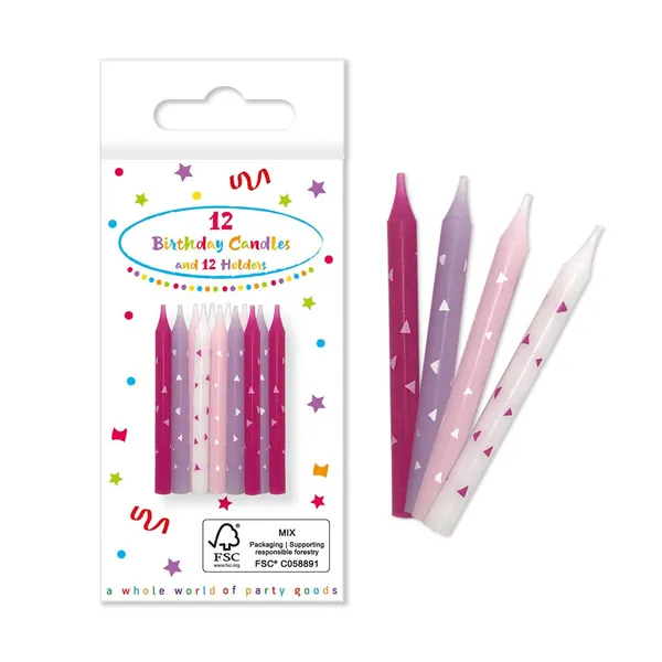 Kūkas sveces rozā Decorata Party