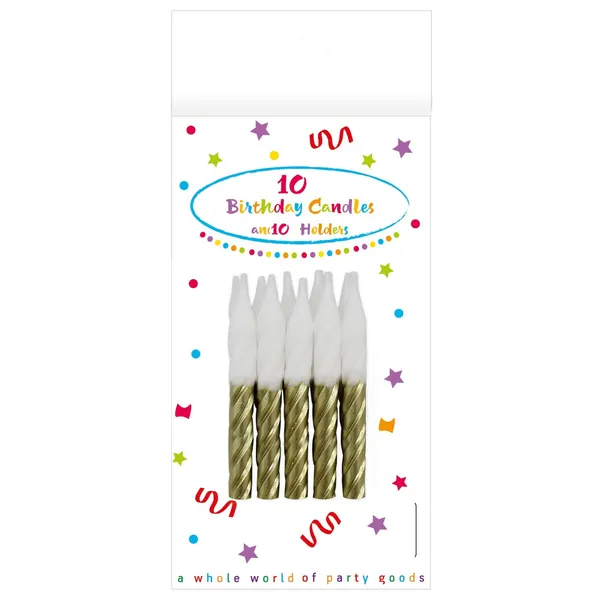 Kūku sveces zelta 10gab+turētāji