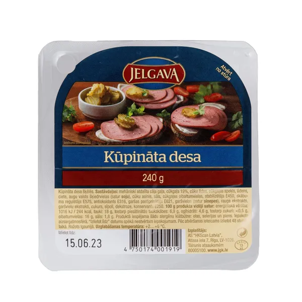 Kūpinātā desa Jelgavas šķēlēs 240g