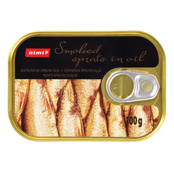 Kūpinātas šprotes eļļā Rimi 100g/70g