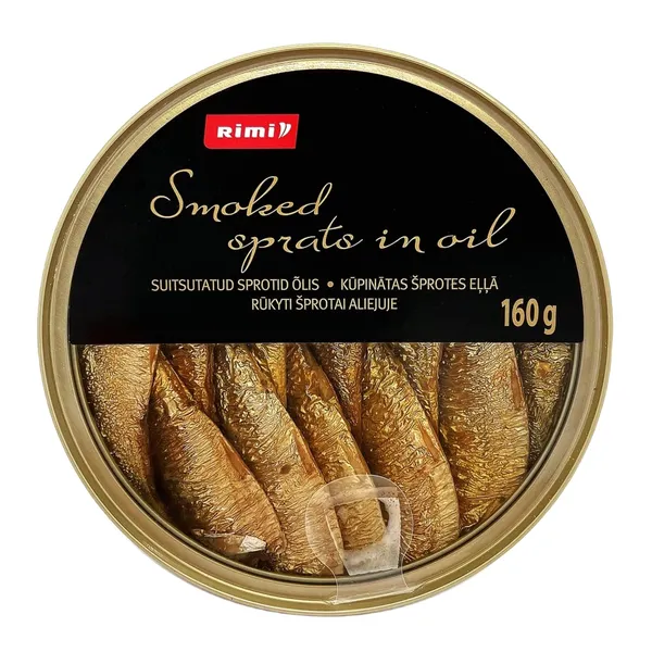 Kūpinātas šprotes eļļā Rimi 160g/112g