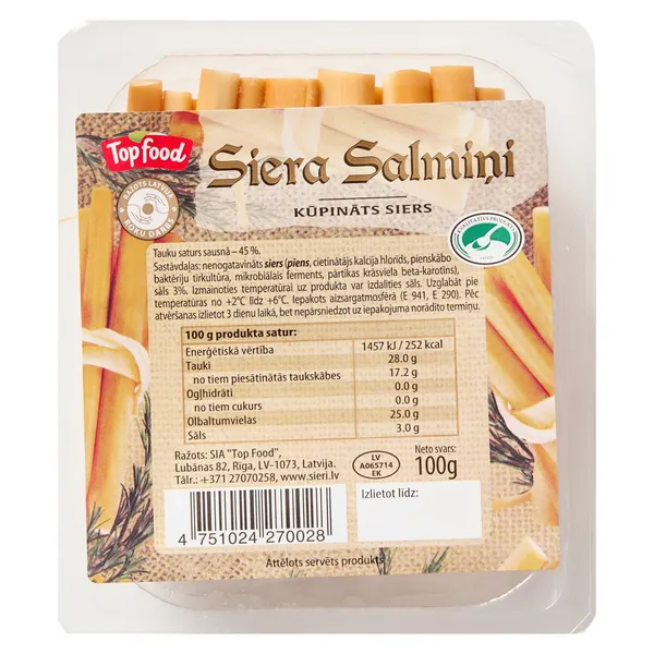 Siers kūpināts Siera Salmiņi 100g