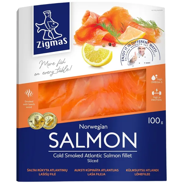 Laša fileja Zigmas auksti kūpināta, šķēlītēs 100g