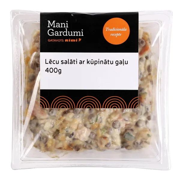 Lēcu salāti ar kūpinātu gaļu 400g