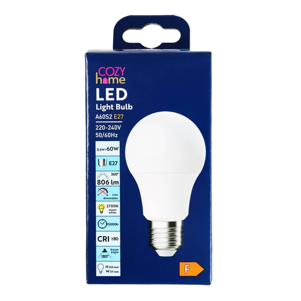LED spuldze Cozy Home 8,6W E27 806lm