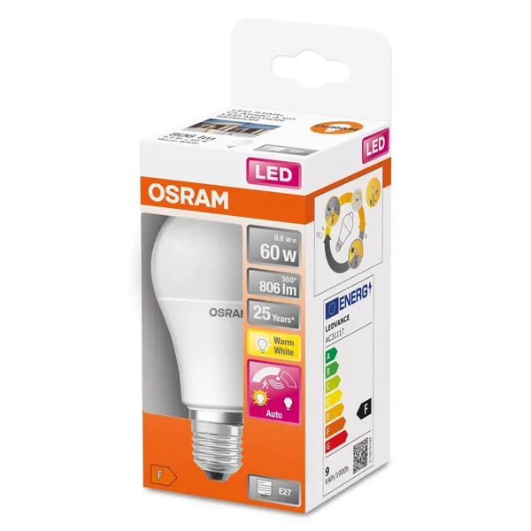 LED spuldze Osram cla60 8,8w 827k e27