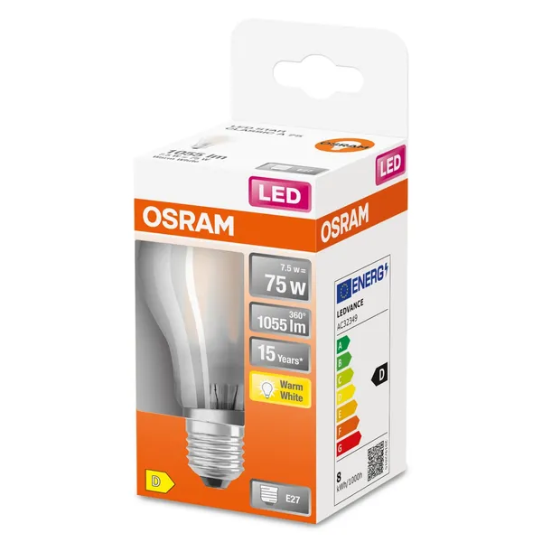 LED spuldze Osram cla75 7,5w/827 e27
