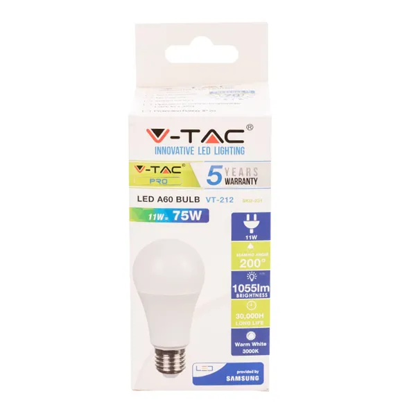 LED Spuldze VT-SAMSUNG 212 E27/A60 11W