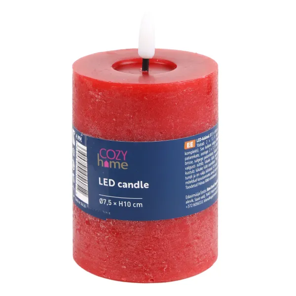 LED svece Cozy Home 10 cm sarkana AW26