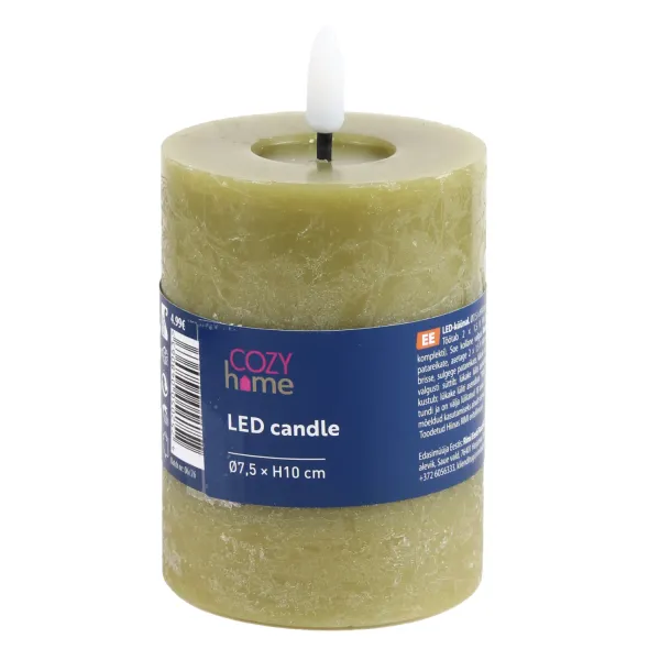 LED svece Cozy Home 10 cm zaļa AW26