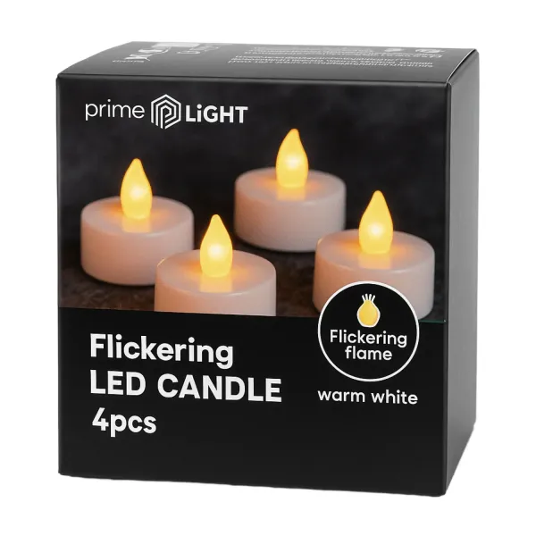 LED tējas sveces Smile 4gab, 3,6x4,5cm AW26