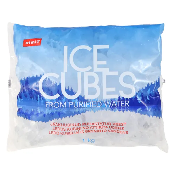 Ledus kubiņi Rimi no attīrīta ūdens 1kg