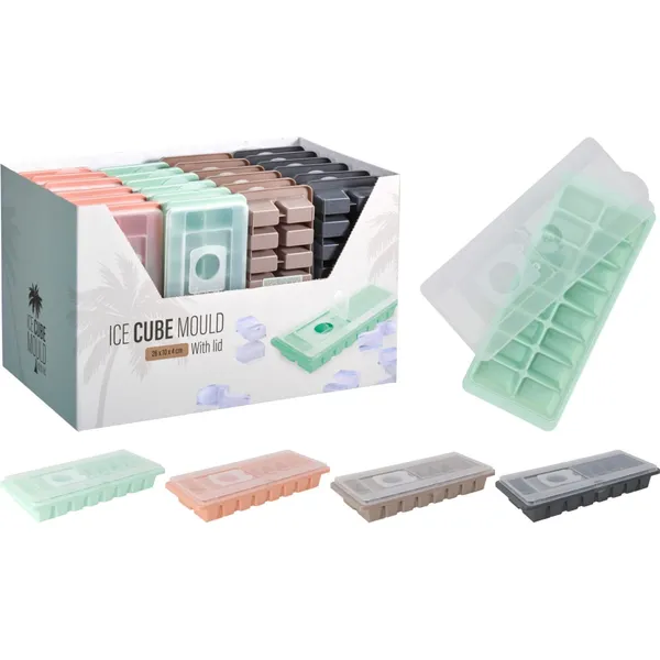 Ledus kubiņu forma ar vāku PP, 4 veidi, krāsa un dizains var atšķirties SO26
