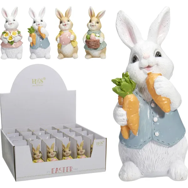 Lieldienu zaķa statuja 6X4.2X10cm, krāsa un dizains var atšķirties ES26