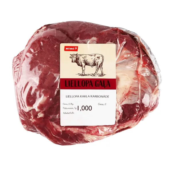 Liellopa kakla karbonāde Rimi fasēta kg