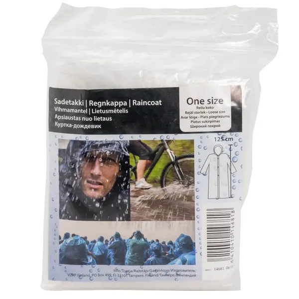 Lietusmētelis ar kapuci vīriešiem, 125cm, krāsa un dizains var atšķirties