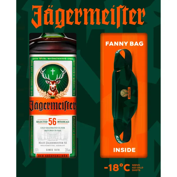 Liķieris Jagermeister davānu komplekts ar gurnu somu 35% 0,7l