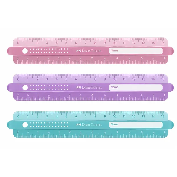 Lineāls Faber-Castell Sparkle 15cm plastmasas krāsa un dizains var atšķirties