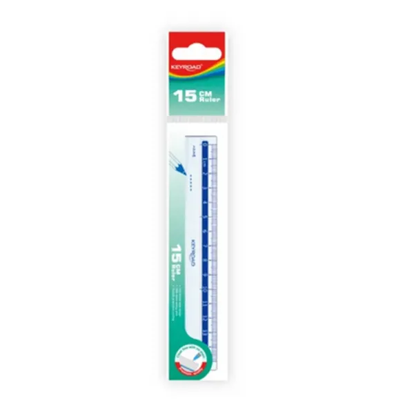 Lineāls Keyroad 15 cm caurspīdīgs iepakojumā