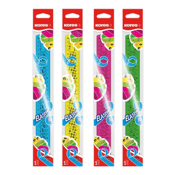 Lineāls Kores Elastik 30 cm krāsa un dizains var atšķirties