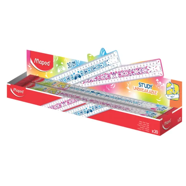 Lineāls Maped Study Unbreakable 30cm BS26