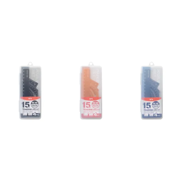 Lineālu komplekts M&G 15cm plastmasas kārbā, krāsa un dizains var atšķirties BS26