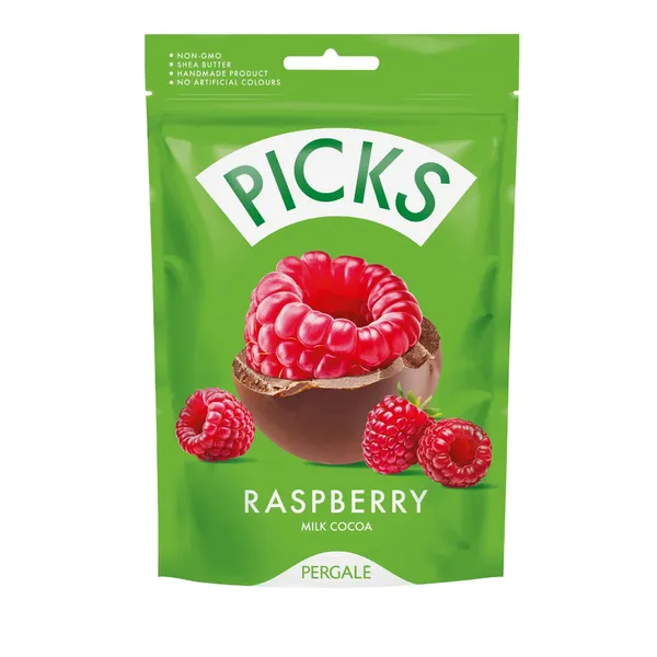 Liofilizētas avenes Pergale Picks piena kakao glazūrā 90g