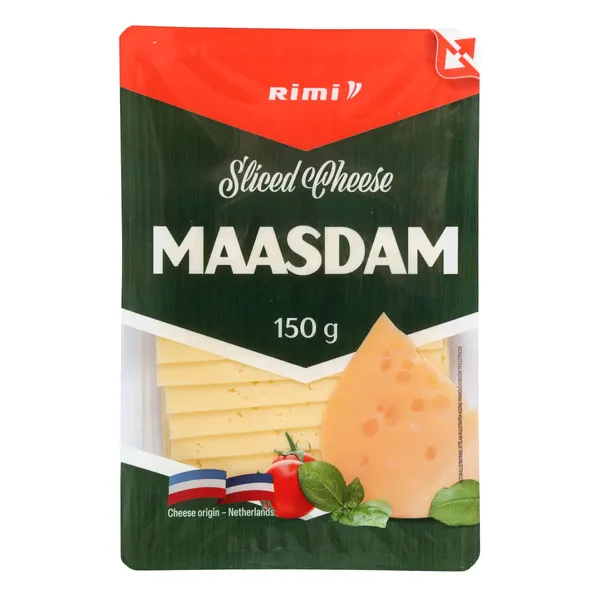 Maasdam siers Rimi šķēlēs 47% 150g