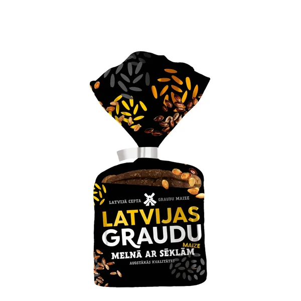 Maize Latvijas Graudu melnā ar sēklām 340g