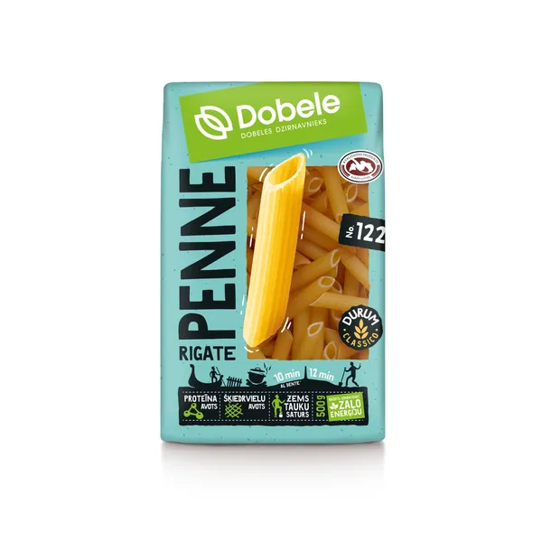 Makaroni Dobele Nr.122 Penne Rigate 500g
