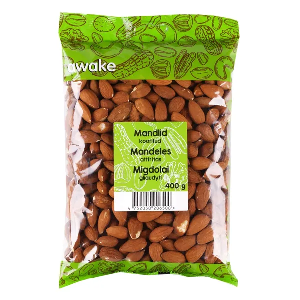 Mandeles Awake attīrītas 400g