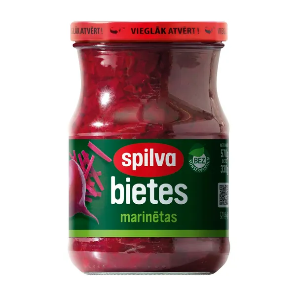 Marinētas bietes klasiskās 570g (330g), Spilva