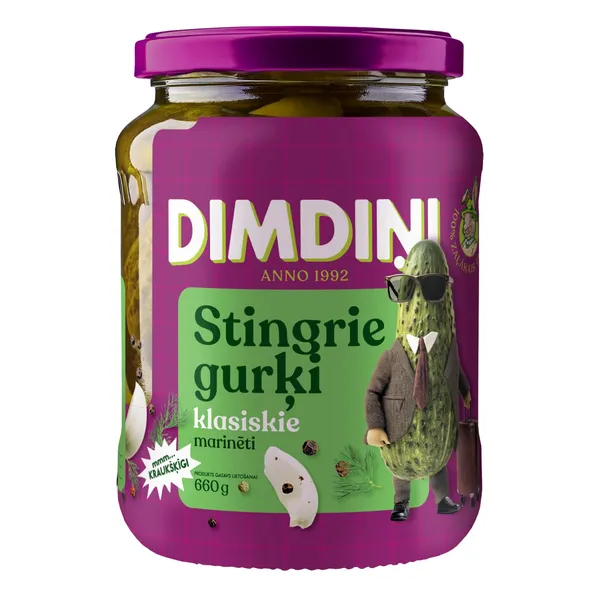 Marinēti gurķi Dimdiņi Klasiskie 660g/330g