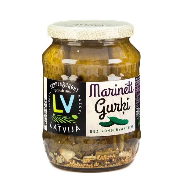 Marinēti gurķi Frauenburgas Gardumi 690g/365g