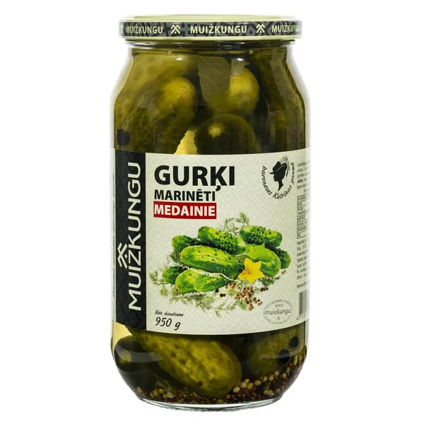 Gurķi marinēti medainie Muižkungu 1l/500g