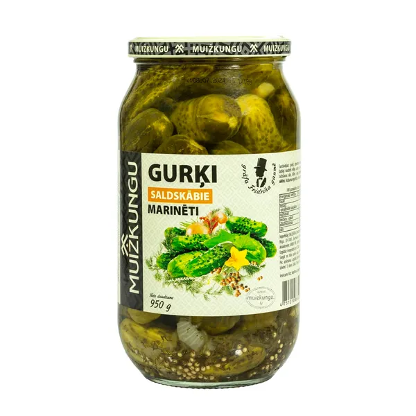 Marinēti gurķi Muižkungu Saldskābie 950g/510g