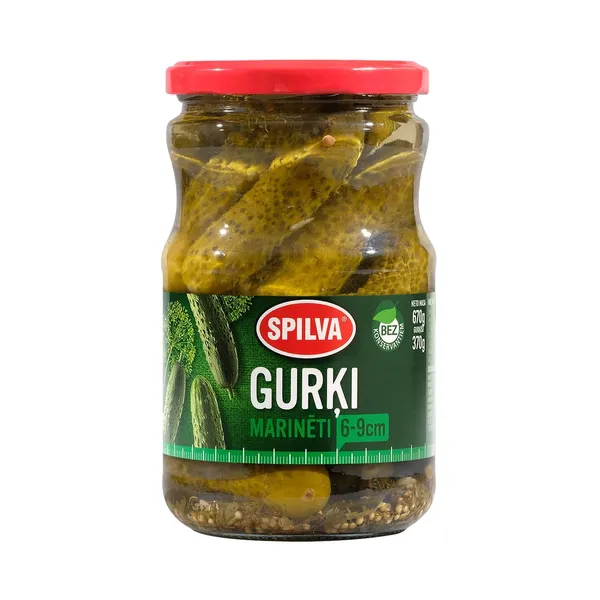 Marinēti gurķi Spilva 6-9cm 670g/360g