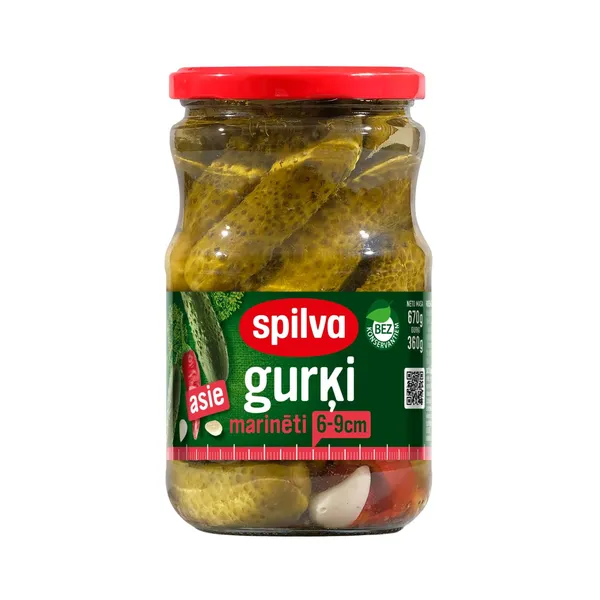Marinēti gurķi Spilva 6-9cm 670g/360g